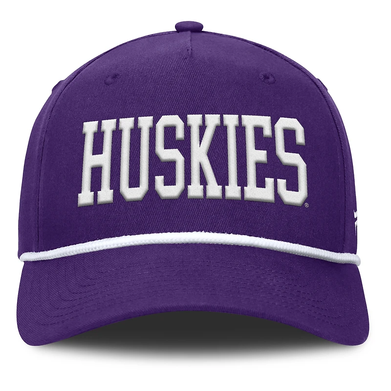 Casquette ajustable en corde pour hommes Fanatics Purple Washington Huskies