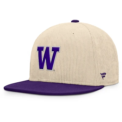 Casquette snapback de receveur Fanatics Tan pour hommes des Washington Huskies