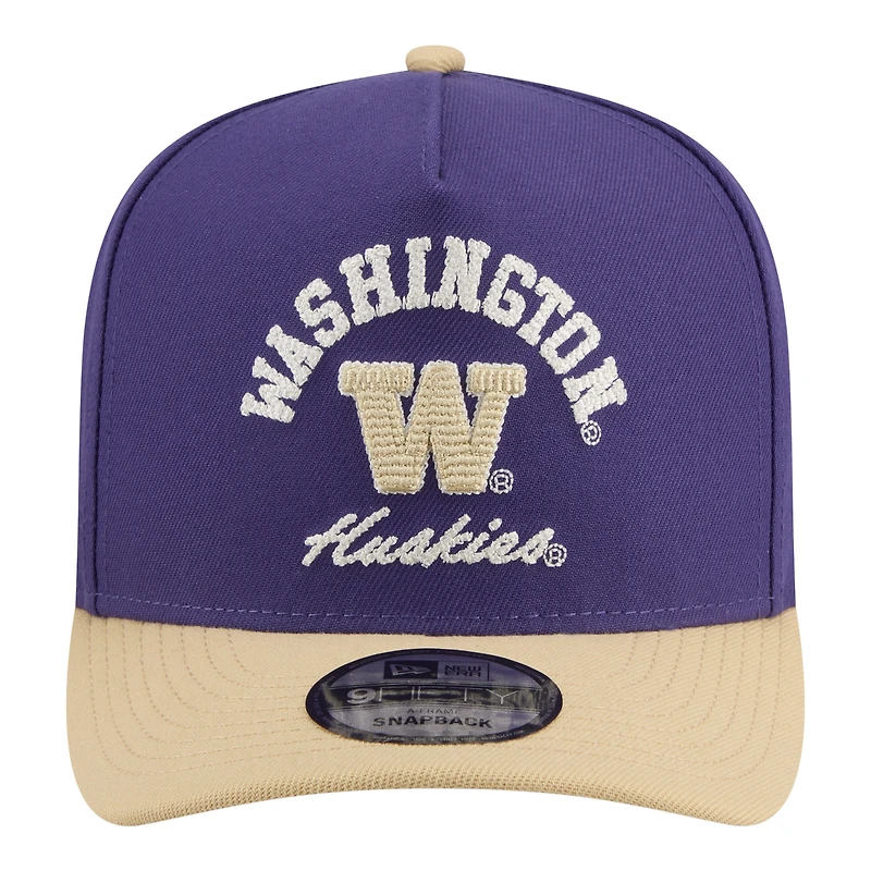 Men's New Era  Purple/Gold Washington Huskies Two-Tone Arched 9FIFTY Snapback Hat
