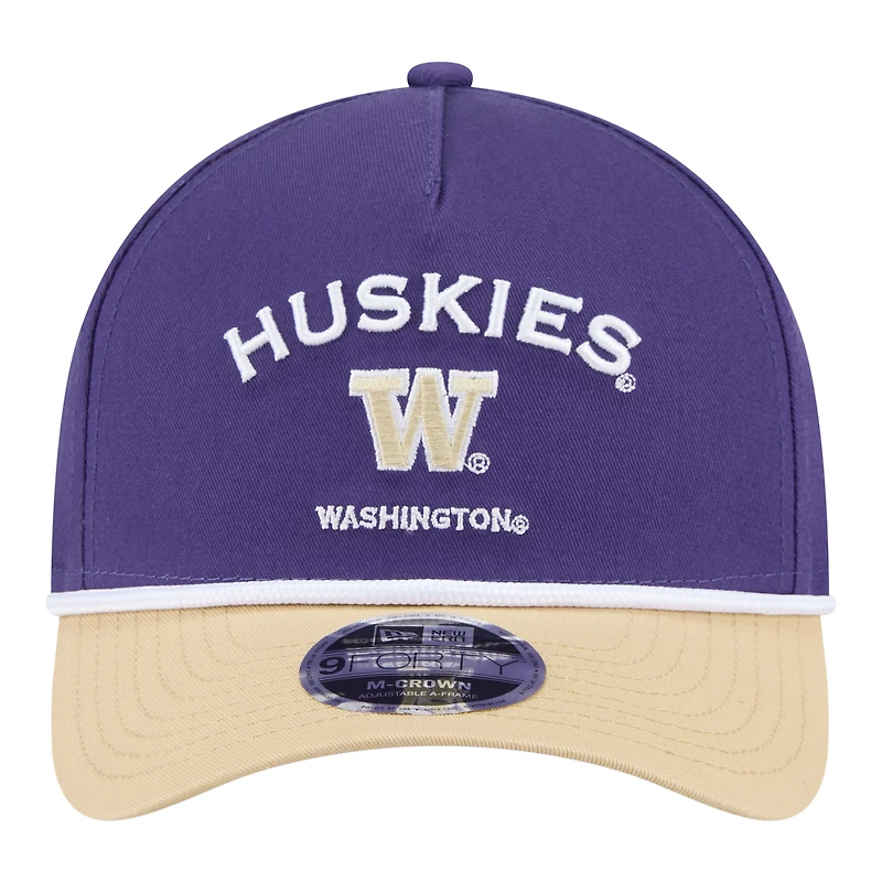 Men's New Era Purple/Tan Washington Huskies Two-Tone Rope 9FORTY M-Crown A-Frame Adjustable Hat