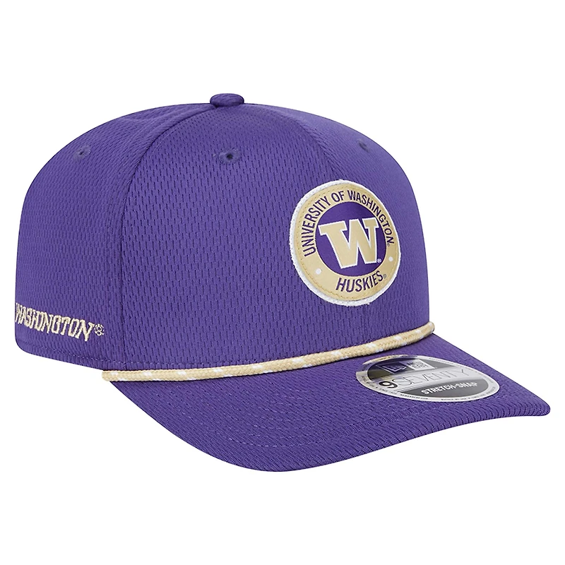 Casquette extensible à boutons-pression COOLERA 9SEVENTY en corde violette des Washington Huskies de New Era pour homme