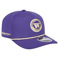 Casquette extensible à boutons-pression COOLERA 9SEVENTY en corde violette des Washington Huskies de New Era pour homme