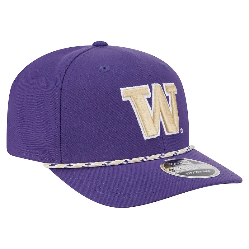 Casquette extensible à boutons-pression New Era pour homme, motif Game Day Multi-Rope 9SEVENTY violet des Washington Huskies