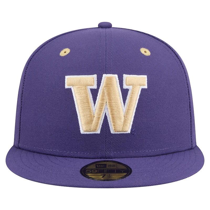 Casquette de baseball ajustée New Era violette Washington Huskies On-Field pour homme