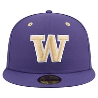 Casquette de baseball ajustée New Era violette Washington Huskies On-Field pour homme