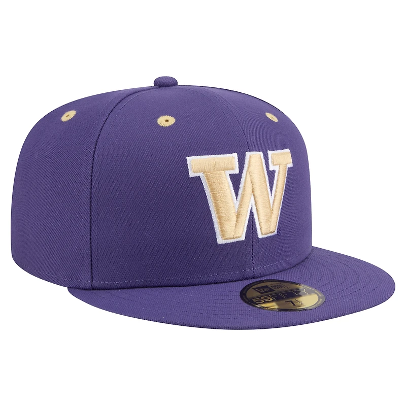 Men's New Era Purple Washington Huskies On-Field Baseball Fitted Hat