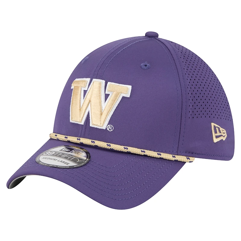 Casquette New Era 39THIRTY Flex violette Washington Huskies pour homme