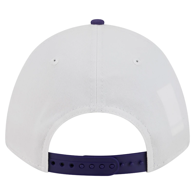 Men's New Era White/Purple Washington Huskies Arch Two-Tone Rope 9FORTY A-Frame M-Crown Adjustable Hat