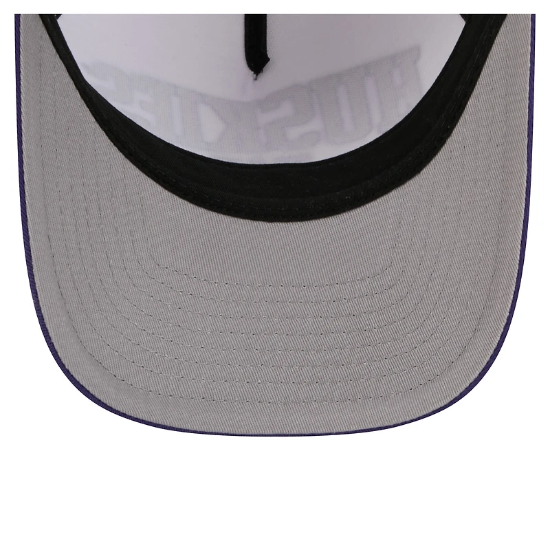 Men's New Era White/Purple Washington Huskies Arch Two-Tone Rope 9FORTY A-Frame M-Crown Adjustable Hat