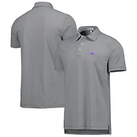 Polo en jersey rayé Performance Peter Millar Washington Huskies Jubilee pour homme, noir/blanc