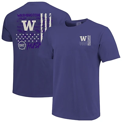 Men's  Purple Washington Huskies Comfort Colors OHT Camo Overlay T-Shirt