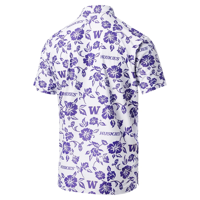 Men's Reyn Spooner White Washington Huskies Performance Polo