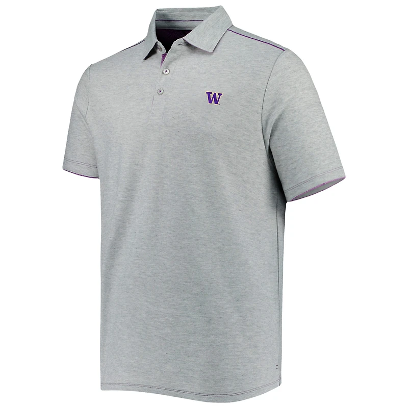 Polo Tommy Bahama gris chiné Washington Huskies IslandZone Tailgater pour homme
