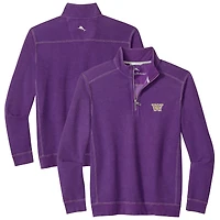 Veste mi-zippée Tommy Bahama violette pour homme des Washington Huskies de Montego Bay