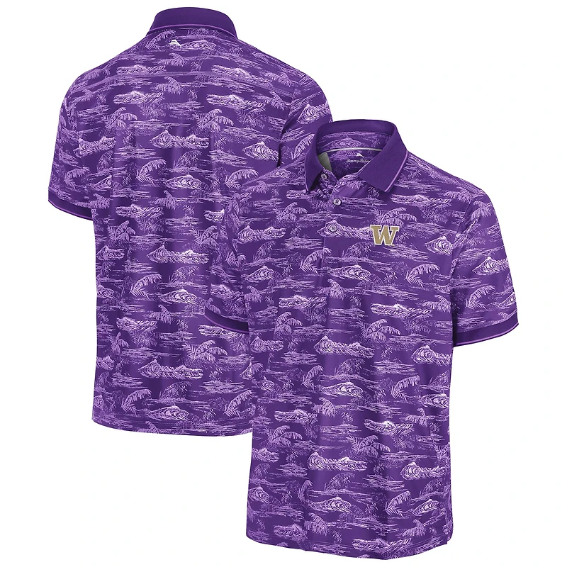 Men's Tommy Bahama Purple Washington Huskies Sport Bay View IslandZone Polo