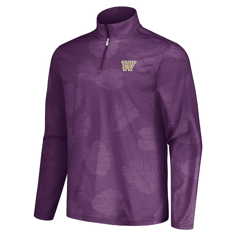 Veste zippée à demi-zip Tommy Bahama pour homme Washington Huskies Sport Delray Frond Purple