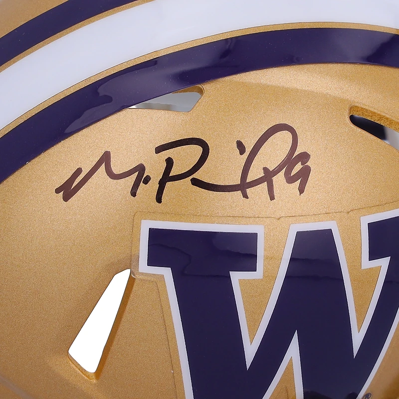 Casque Riddell Speed ​​Mini autographié par Michael Penix Jr. des Washington Huskies