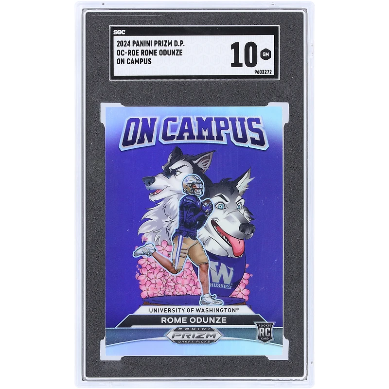 Rome Odunze Washington Huskies 2024 Panini Prizm Draft Picks On Campus #OC-ROE SGC Authenticated 10 Rookie Card