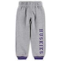 Ensemble sweat à capuche et pantalon de survêtement Washington Huskies Poppies pour tout-petit Colosseum violet/gris chiné