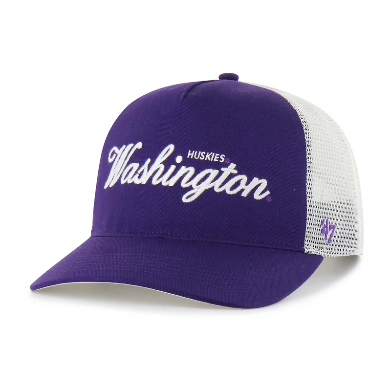 Casquette ajustable unisexe « 47 Purple Washington Huskies Contemporary Basics Foundation Trucker Hitch »