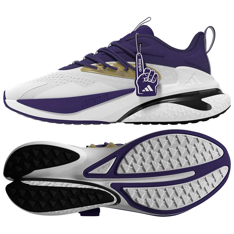 Unisex adidas White/Purple Washington Huskies AlphaBoost V2 Shoes