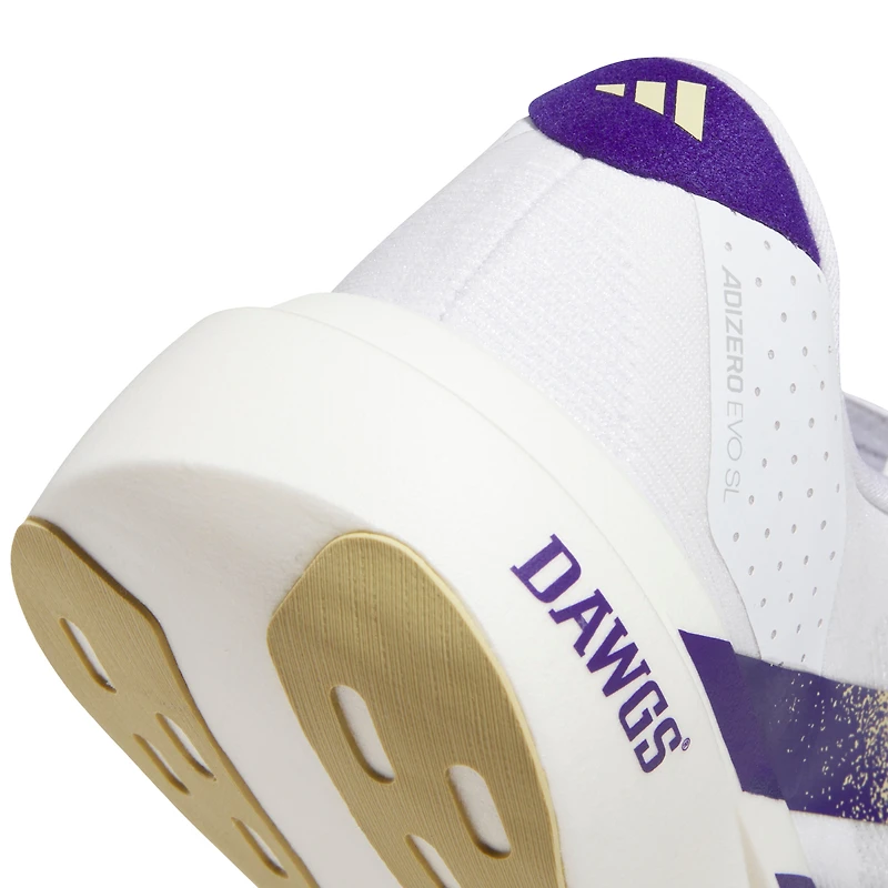 Unisex adidas White Washington Huskies Adizero Evolution SL Running Shoes