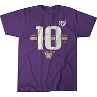 T-shirt unisexe à rayures avec nom et numéro BreakingT Kelsey Plum Purple Washington Huskies