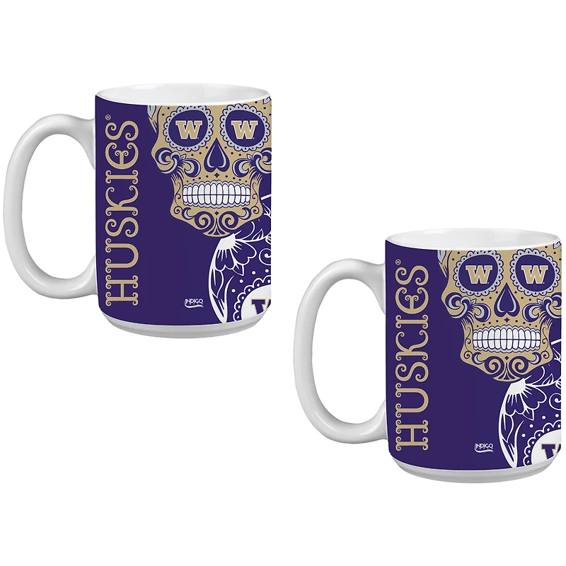 Washington Huskies Two-Pack Dia De Los Muertos Mug Set