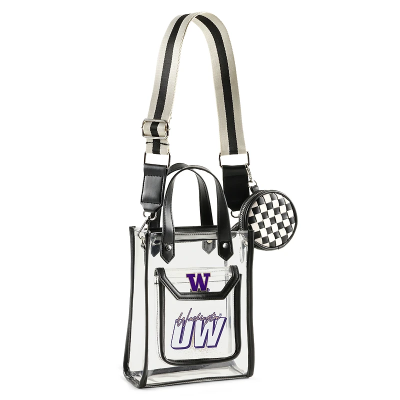 WEAR by Erin Andrews Sac à main transparent Washington Huskies Stadium avec pochette à monnaie