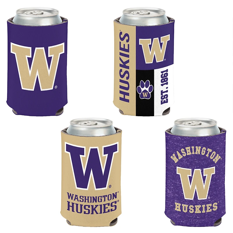 WinCraft Washington Huskies 4-Pack 12oz. Can Cooler Set