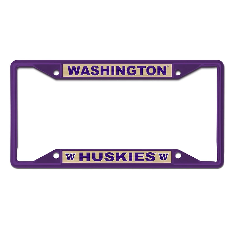 Cadre de plaque d'immatriculation WinCraft Washington Huskies chromé