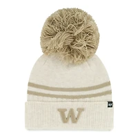 Women's '47  Natural Washington Huskies Core & Inline Latte Cuffed Knit Hat with Pom