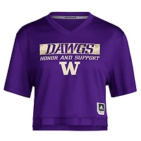 Women's adidas Purple Washington Huskies Salute to Service Cropped T-Shirt