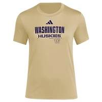 Women's adidas Tan Washington Huskies Salute to Service AEROREADY T-Shirt