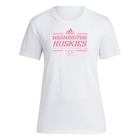 T-shirt adidas blanc pour femme Washington Huskies 2024 Breast Cancer Awareness Pregame