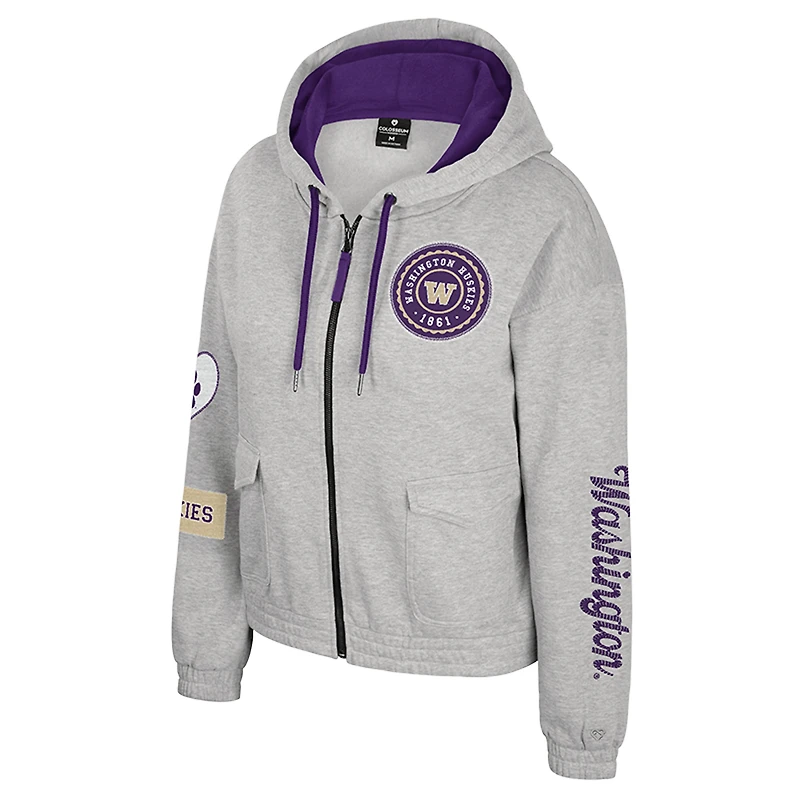 Veste à capuche zippée Alfie pour femme, gris Colosseum