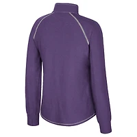 Women's Colosseum Purple Washington Huskies Bikram Raglan Quarter-Zip Top