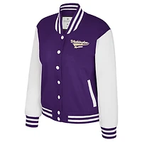 Veste polaire à boutons-pression complète pour femme Colosseum Purple Washington Huskies French Baguette