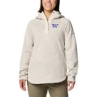 Sweat à capuche doublé en polaire Columbia White Washington Huskies pour femme