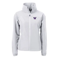 Veste zippée intégrale en tissu recyclé Charter Eco pour femme, grise, des Washington Huskies de Cutter & Buck