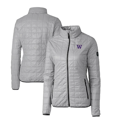 Women's Cutter & Buck Gray Washington Huskies Rainier Eco Insulated Puffer Full-Zip Jacket
