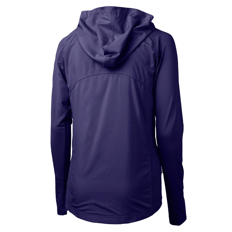Women's Cutter & Buck Purple Washington Huskies Adapt Eco Knit Full-Zip Hoodie