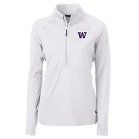 Women's Cutter & Buck White Washington Huskies Adapt Eco Knit Half-Zip Pullover Jacket