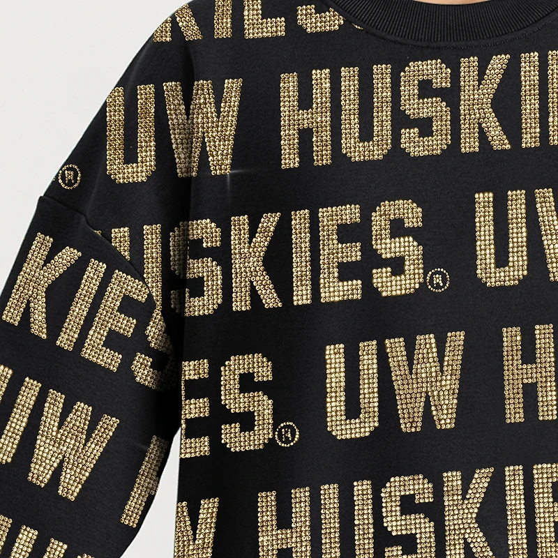 Women's Gameday Couture  Black Washington Huskies Hype Era Sweatshirt