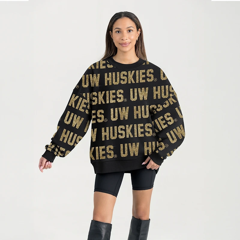 Sweat-shirt noir Gameday Couture pour femme des Washington Huskies Hype Era