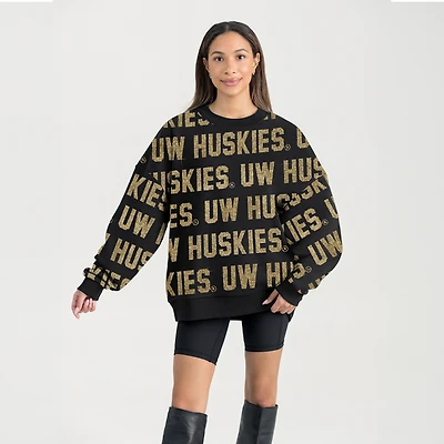 Women's Gameday Couture  Black Washington Huskies Hype Era Sweatshirt