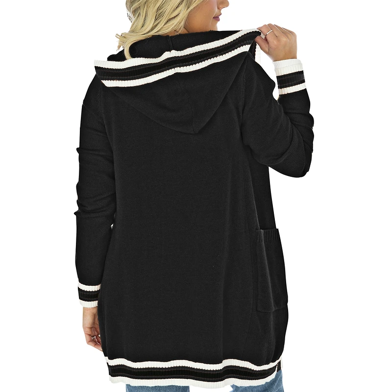 Pull-over à capuche et rayures tri-blend Gameday Couture pour femme, noir, Washington Huskies