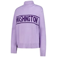 Women's Gameday Social Lavender Washington Huskies Chenille Turtleneck Sweater