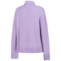 Women's Gameday Social Lavender Washington Huskies Chenille Turtleneck Sweater