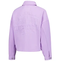 Veste courte boutonnée pour femme Gameday Social lavande des Washington Huskies